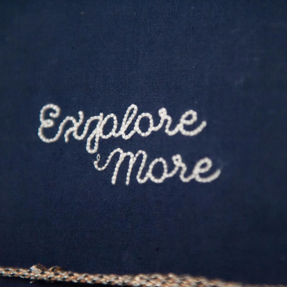 Print Fresh Fabric Travel Journal 10-Day Itinerary in Navy Blue